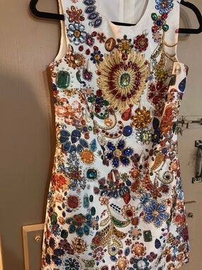 Jewel-Embellished Sleeveless Dress